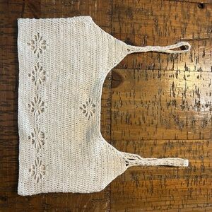 Crochet Cream Crop Top